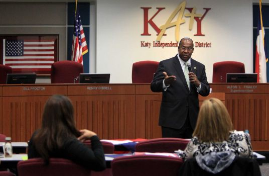 Katy ISDThe district will not present a bond to voters in May, but has formed a committee and hopes to sway voters in favor of reworked version of a $99 million bond that was rejected in November 2013. The vote was 9,013 against and 7,549 in favor.Pictured: Katy ISD Superintendent Alton Frailey Photo: Mayra Beltran, Staff /  2014 Houston Chronicle
