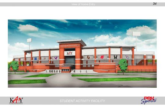 Voters in Katy ISD rejected a 2013 bond plan that would have paid for this 14,000-seat stadium. A new bond plan, presented to the school board on Monday, would fund several new schools and a scaled-down stadium costing $58 million. / Katy Independent School District